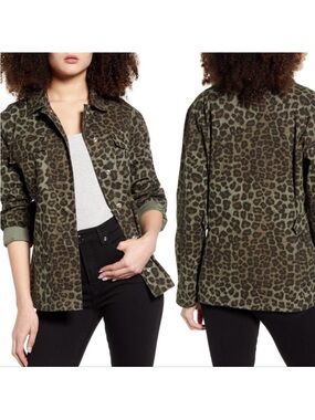 Good American Leopard Print Utility Jacket